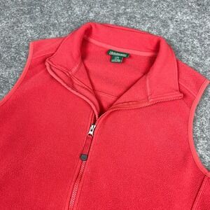LL Bean Vest Women Large Pink Fleece Full Zip Mountain Classic Polartec Outdoors